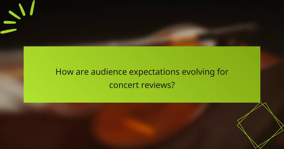 How are audience expectations evolving for concert reviews?