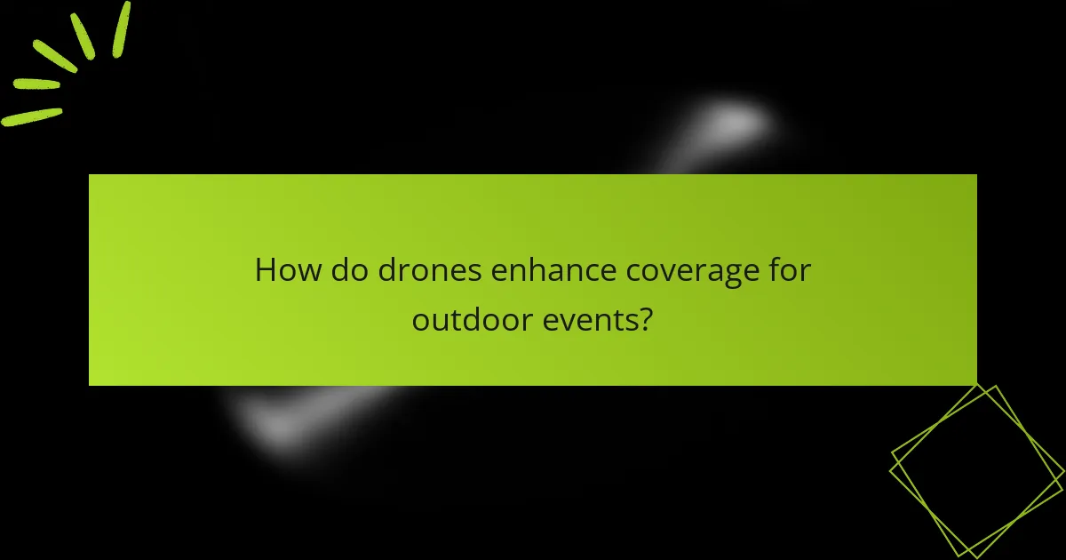 How do drones enhance coverage for outdoor events?
