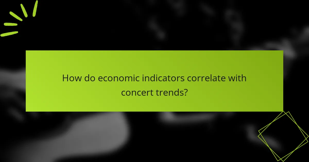How do economic indicators correlate with concert trends?