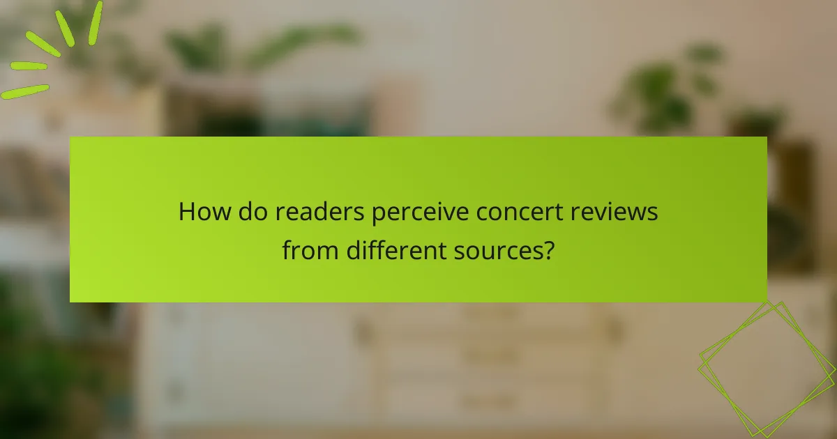 How do readers perceive concert reviews from different sources?