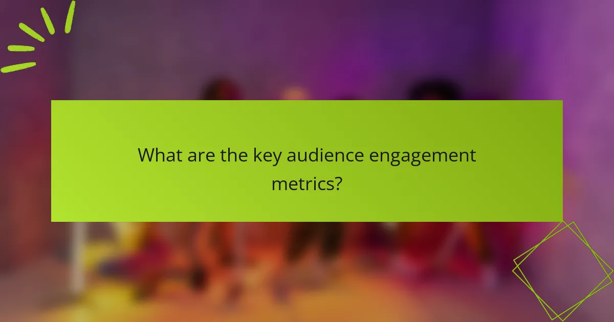 What are the key audience engagement metrics?